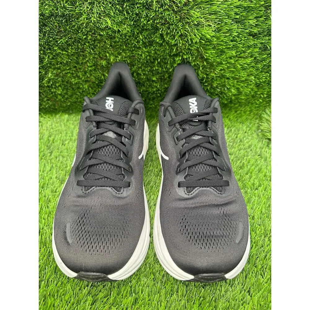 Hoka One One Clifton 11 1176572-BWHT Athletic Sneaker Mens 8D Black Mesh Jogging